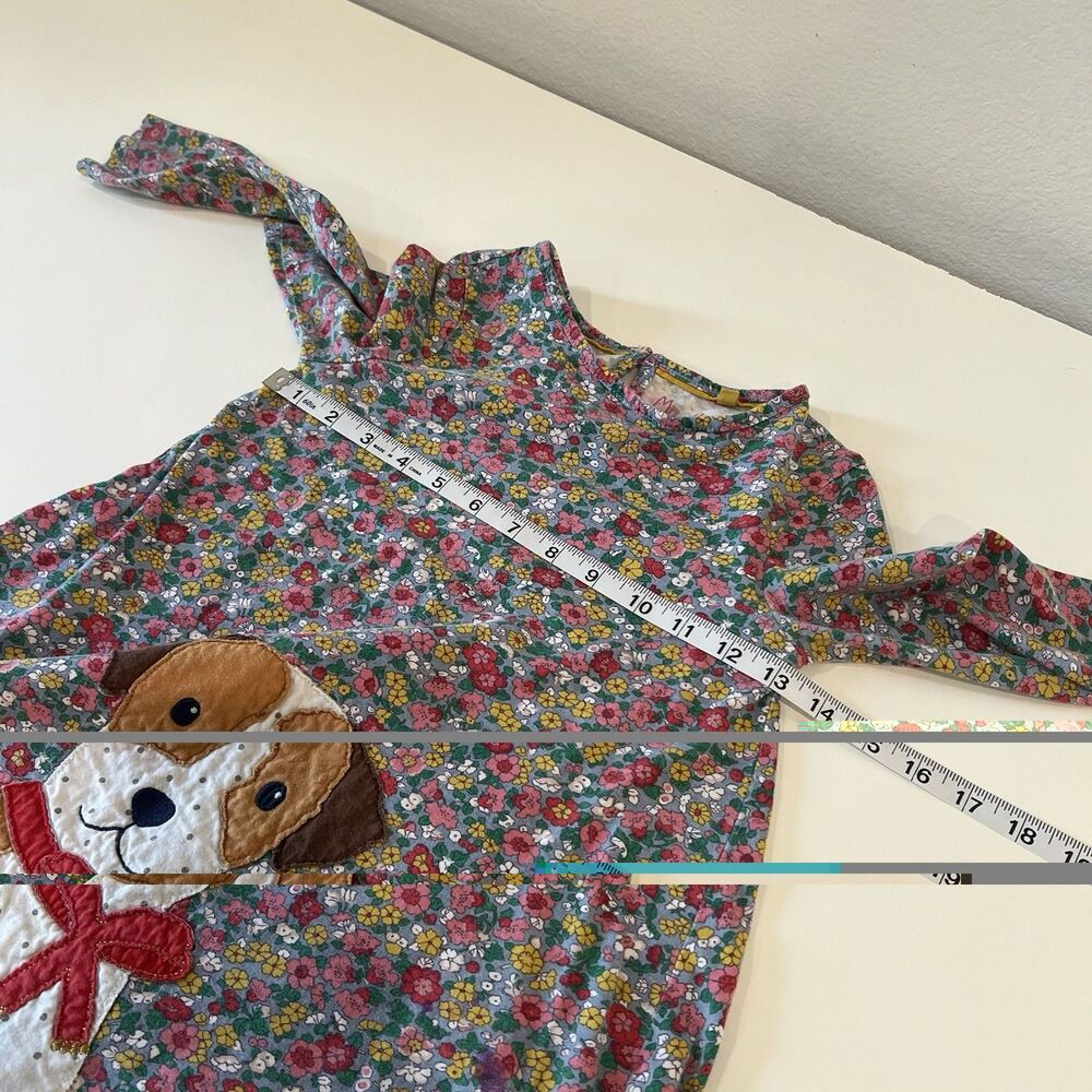 Mini Boden Dress Embroidered Dog Floral 5-6Y Cute School Pics Sweet Playtime - Picture 6 of 7